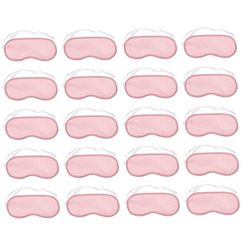 TOVINANNA 20個 使い捨てアイマスク アイマスクシェードカバー 女性用アイマスク 睡眠用シルクマスク ナイトスリープマスク スリープアイマスク シルク ケアマスク ピンク ポリエステル