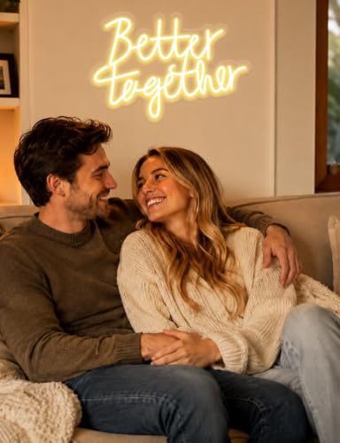 FANSANMY Better Together Enseigne Neon LED, dimmable, USB pour Maison – vue 8