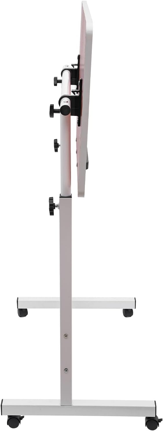 Height Adjustable Mobile Standing Desk with 360 Swivel Wheels and Brakes, Adjustable Tilt Angle Desktop, Sturdy Rectangular Structure Supports 22 lbs Load,for Home Office Workspace Organization