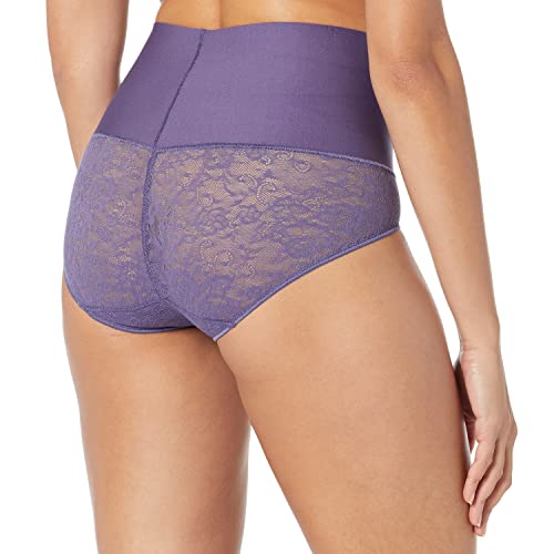 Maidenform Women's, Firm Control Shapewear, Smoothing Panty, Tame Your Tummy Toning Brief Underwear, Purple Aura Lace, Small - Image 3