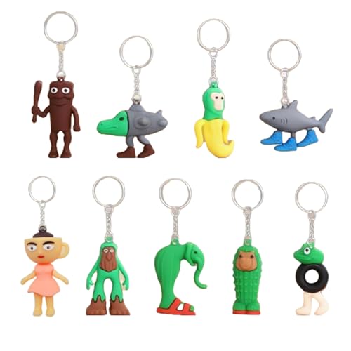 SSKHE 10PCS 3D Keychains of Funny Italian Brainrot Animals,Unique Italian Brainrot Toys for Birthday Decoration and Children Gifts-Tralalero Tralala-Tung Tung Tung Sahur Plush