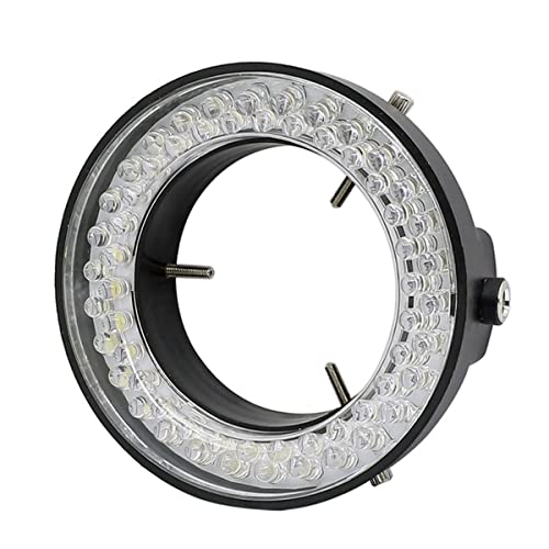 Microscope 60 LED Adjustable Ring Light-Supplement Illumination Lamp with Power Adapter White/Red/Yellow/Purple Lighting for Microscope(Blue)