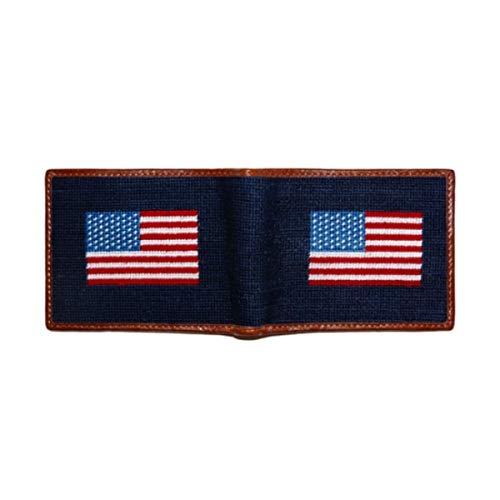 Smathers & Branson American Flag Needlepoint Bi-Fold Leather Wallet - Image 3
