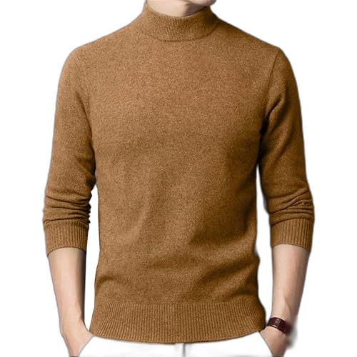 Autumn/Winter Mock Neck Sweater Men Solid Color Pullovers Man Half Turtleneck Knitwear Casual Clothing