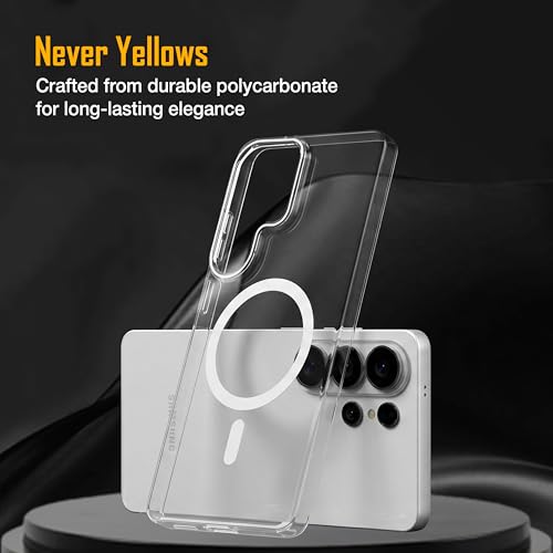Image of Zapcase Back Case for Samsung Galaxy S26 Ultra 5G | Slim Lifetime Anti-Yellow Crystal-Clear Cover with Elevated Camera Protection & MagSafe Compatibility | Premium German Polycarbonate | Clear