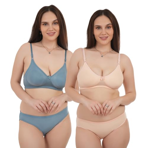 Image of Unitrust Premium Lingerie Set with Full Coverage Non-Padded Bra and Hipster Panty Set