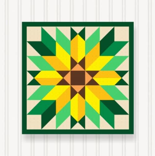 BARN QUILT Block Outdoor Square BQ106 | 6 SIZES | Outside Pattern | Wall Decor | Yard Art | Barn Quilt Sign | Farm Quilt Design (11.5" X 11.5" 1 sided)