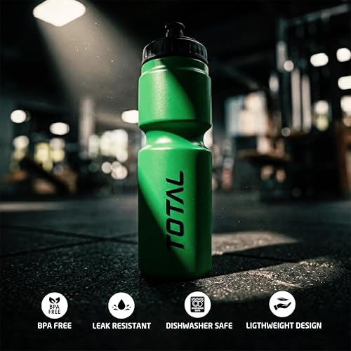 Image of TOTAL Sipper Bottle for Gym, Running, Cycling | BPA-Free Sports Water Bottle with Push /Pull Leakproof Cap | Lightweight, Durable & Reusable Bottle for Outdoor Fitness Use | Green 800 ML