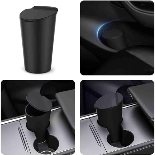 Topfit Tesla Model 3 Y Center Console Organizer Cup Holder Steering Wheel Organizer and Trash Can for Tesla Model 3 Y Accessories 2021 2022 2023(5 Set)