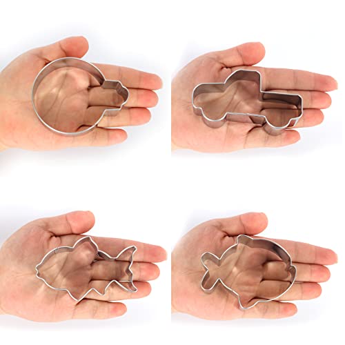 Gone Fishing Cookie Cutter Set With Stainless Steel Sports Jersey, Fish, Candy Cane, Fishing Bobber For Fisherman Fishing Themed Party Supplies #TOP7