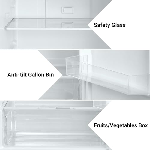 Techomey HDT-517WSMU 13.9 Cu.Ft.Top Freezer Refrigerator, Frost Free Refrigerator With Freezer, 28 Inch Compact Refrigerator, Garage Fridge thumb #5