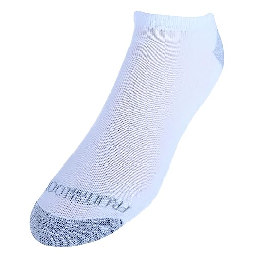 Fruit of the Loom Men's Dual Defense No Show Socks (12 Pack), White