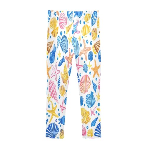 Bolaz Toddler Girls Leggings Printed Yoga Pants Leggings Blue Pink Shells for Kids2