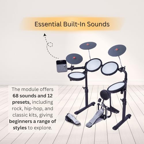 Image of Vault Impact Junior Electronic Drum Kit for Kids with All-Mesh Pads, USB-C Module and 60+ Built-In Sounds - Junior Sized for Kids Under 12