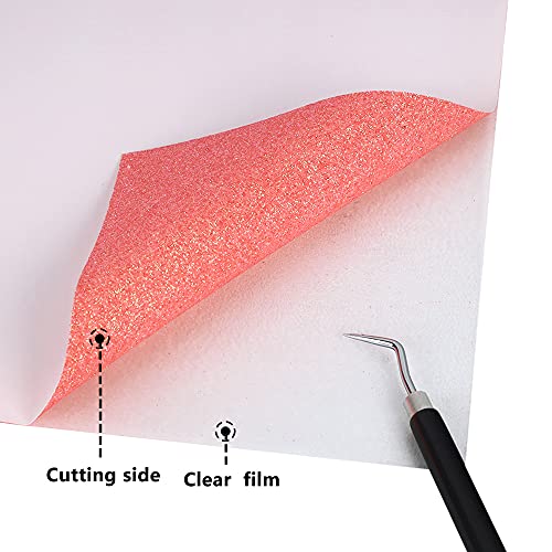 Shomkiee Orange Red Glitter Htv Heat Transfer Vinyl Rolls12Inch By 9Feet Pu Stretch Iron On Vinyl For T-Shirt For Silhouette And Cameo (8Ft, Z1-Glitter Yellow Red) #TOP2