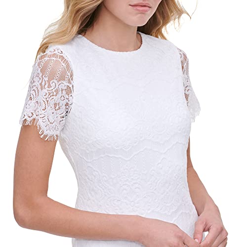 Image of Kensie Women's Short Sleeve Lace Mini Shift Dress