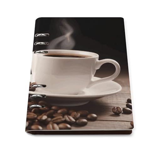 Cuaderno A5 plano para escribir cómodo con hojas recargables y tapa de piel