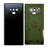 Replacement for Samsung Galaxy Note 9 SM-N960 Back Cover Glass Battery Door Housing + Main Rear Back Camera Lens (Black)