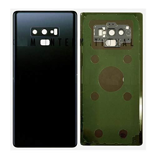 Replacement for Samsung Galaxy Note 9 SM-N960 Back Cover Glass Battery Door Housing + Main Rear Back Camera Lens (Black)