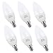 E12 Bulbs Candelabra LED Bulbs 6W 60 Watt Equivalent,Acaxin E12 Daylight 5000K LED Chandelier Bulbs,600 Lumen, Non-Dimmable,6 Pack