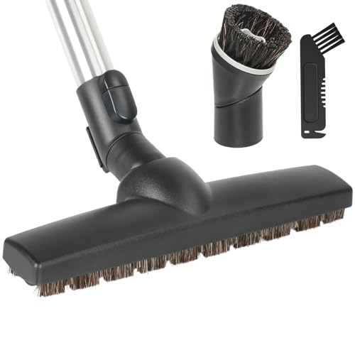 SheildON Horse Hair Floorhead for Miele Vacuum Cleaners, 12' Wide Hardwood Floor Brush as Vacuum Attachment Replacement Parts, Soft Bristles Head & Wheels Ideal for Hard Floors Cleaning