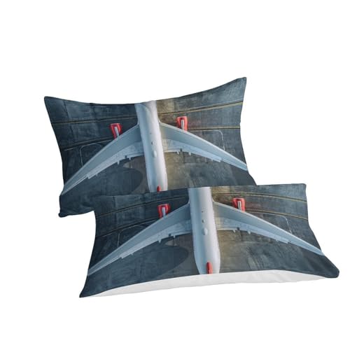 Linge de lit motif avion 3D King en microfibre respirante