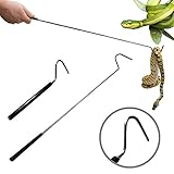 AYAMAYA Collapsible Snake Hook Extend to 39.3 inch, Telescoping Pocket Stainless Steel Snake Shaft Retractable Reptile Hook Soft Grip Field Hook for Catching Handling Grabber Separate Small Pet Snake