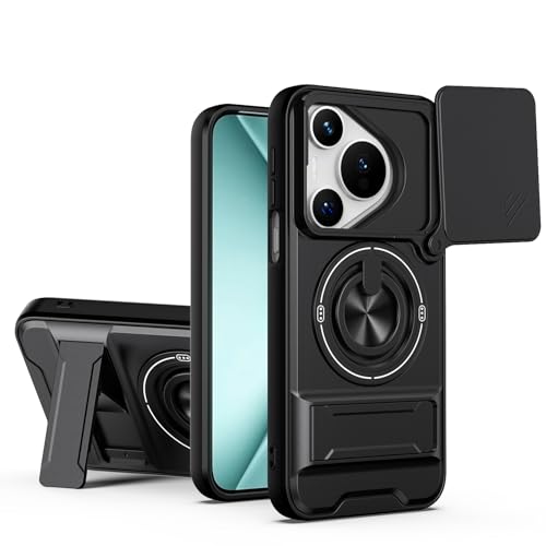 linsuyu Case Compatible with Huawei Pura 70 5G, Compatible with Huawei Pura 80 5G Magnetic Dual-Stand Phone Case Black