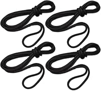 Seilflechter - Festmacher Set 12 mm Ø, 2X 6m und 2X 10m Länge, 40 cm Auge gespleißt & getakelt, Taifun Festmacherleinen, Schwarz, 2500 daN