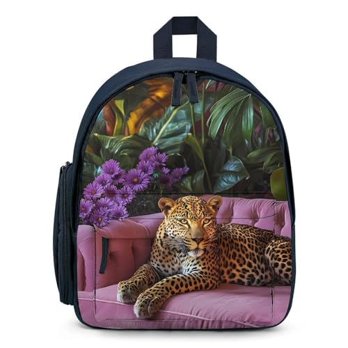 Leopard Sofa Cute Backpack Lightweight Mini Shoulder Bag Travel Daypack for Camping Picnic Blue-style