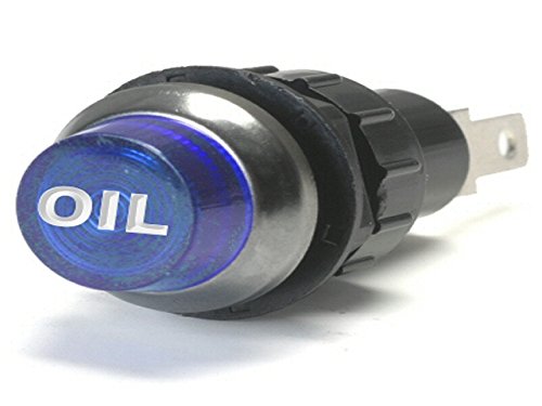 Large Flashing Blue Indicator Light Oil Engraved For Oil Pressure Bolts Into A 3/4 Inch Hole