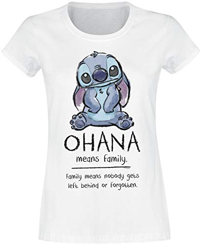 Lilo & Stitch Ohana Means Family T-shirt Femme blanc M
