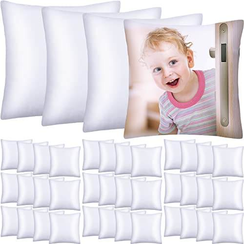 40 Pieces Sublimation Throw Pillow Covers 14 x 14 Inch Polyester Blank Cushion Covers Heat Transfer Cases with Invisible Zipper for Heat Press Printing, No Pillow Insert