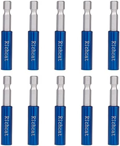 10PCS Magnetic Extension Socket Drill Bit Holder,1/4" Hex Shank S2 Steel,Screwdriver Extension,Quick-Change Hex Shank Set,Screwgun Bit Tip Holder