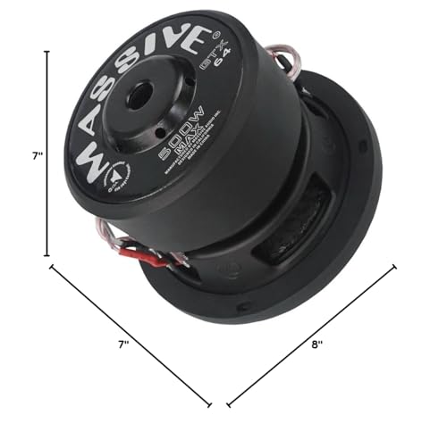 Massive Audio GTX64 – 6.5 Inch Car Audio Subwoofer, High Performance Subwoofer for Cars, Trucks, Jeeps - 6.5" Subwoofer 250 Watt RMS, 500w MAX Dual 4 Ohm, 1.5 Inch Voice Coil. Sold Individually