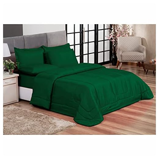 Kit Edredom Casal Queen + Jogo De Lençol 06 Peças Aconchego Dupla Face Casa Dona Verde Esperança