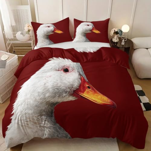 Parure de lit 180x200 avec housse de couette canard et taies 65x65 - 2