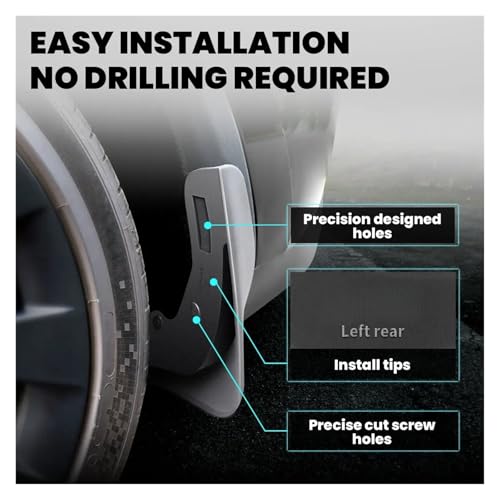 Garde-boue pour Tesla Model 3 2017-2023 protection sans perçage - 6