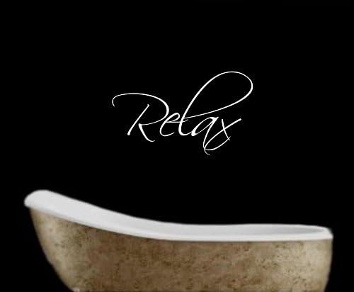 Relax Bathroom Words/Quotes Wall Sticker Decals 17 colours available (Black)