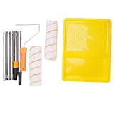 Juego de rodillos de pintura multifunción con mango de acero inoxidable extendido desmontable de 1,2 m para pared y techo