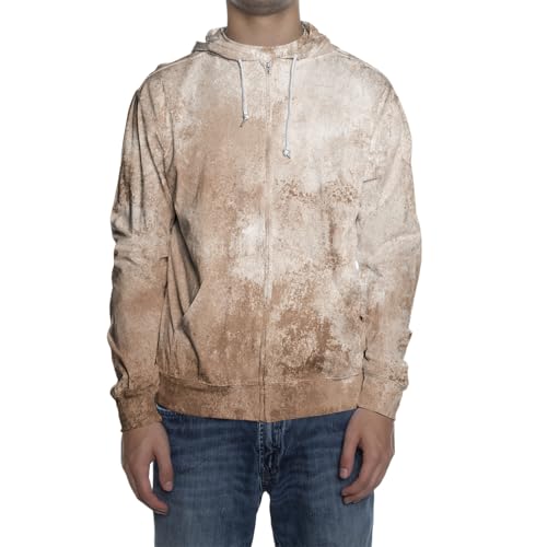 Ymosrh Men's Casual Hoodies, Long Sleeve Tie Dye Print Zip Up Hooded Sweatshirt Pullover with Pocket, M-3XL