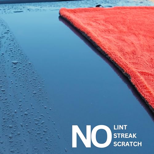 Image of Car Drying Towel - 1400 GSM Microfiber Cloth Super Absorbent | Towel for Car Washing & Detailing | Twisted Loop Microfiber | Dual-Sided, Lint-Free, Scratch-Free (16x24 inches, Medium)
