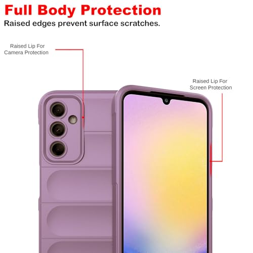 Image of amazon basics Mobile Cover for Samsung Galaxy A25 5G | Full Camera Protection | Liquid Silicon Case | Flexible Bumper Case for Samsung Galaxy A25 5G (Purple)