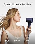 Laifen Sèche-cheveux haute vitesse Premium Royal Blue boîte cadeau, professionnel Ionic Sécheur portable avec 110,000 RPM, Léger, faible bruit, 360° Pièce d'attache magnétique, support mural, sac cadeau