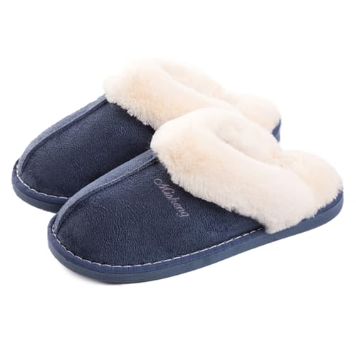 Coswind Zapatillas Casa Hombre Mujer Casual Invierno Peluche Cloudyzz Confortables Cálido Antideslizantes Pantuflas Interior Exterior Azul 280
