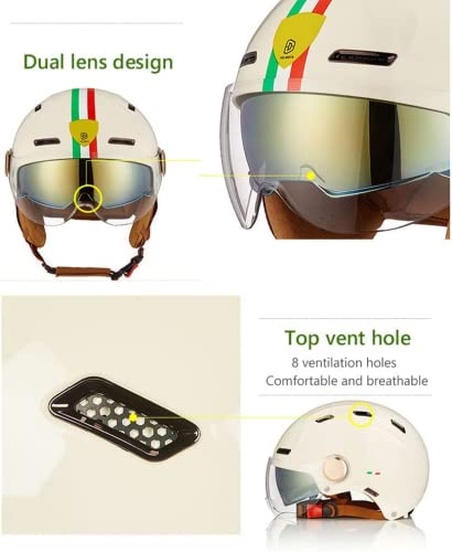 Kid Vintage Motorcycle Open Face Helmet For Ece Dot Approved Cool Girl Style Retro Vespa Half Helmet For Men And Women Cruiser Scooter Moped Youth 3/4 Electric Motorcycle Helmets (B,Small) #TOP4