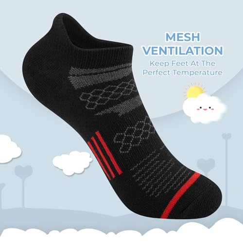 Comfoex 12 Pairs Boys Running Ankle Socks For Kids 4-6 6-8 8-10 10-12 Years Old Low Cut Athletic Breathable Cotton Socks3
