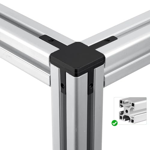 Piuluvor® 4 Stück Eckverbinder Profilverbinder 2020 Serie 3 Wege Aluprofil Eckverbinder mit Schrauben für 6 mm T-Nut-Aluminium-Strangpressprofil (Schwarz)