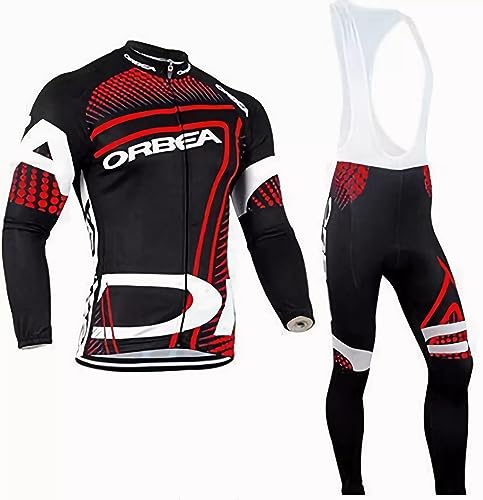 louizumify Traje de ciclismo de manga larga para hombre con 3 bolsillos transpirable que absorbe la humedad de secado rápido reflectante suave
