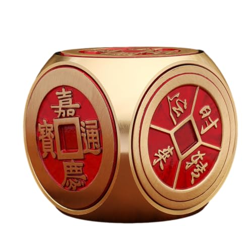 Cubo giratorio de latón y metal decorativo de alta calidad con grabados para despacho oriental 2